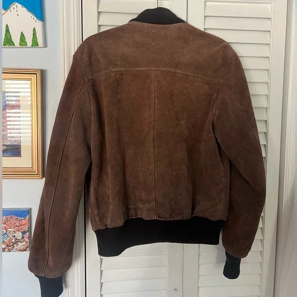 Schott Brown Suede Bomber Jacket - Picture 4 of 5